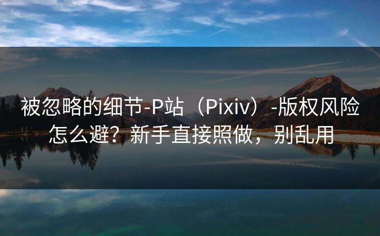 被忽略的细节-P站（Pixiv）-版权风险怎么避？新手直接照做，别乱用