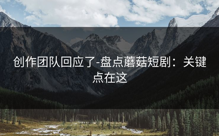 创作团队回应了-盘点蘑菇短剧：关键点在这