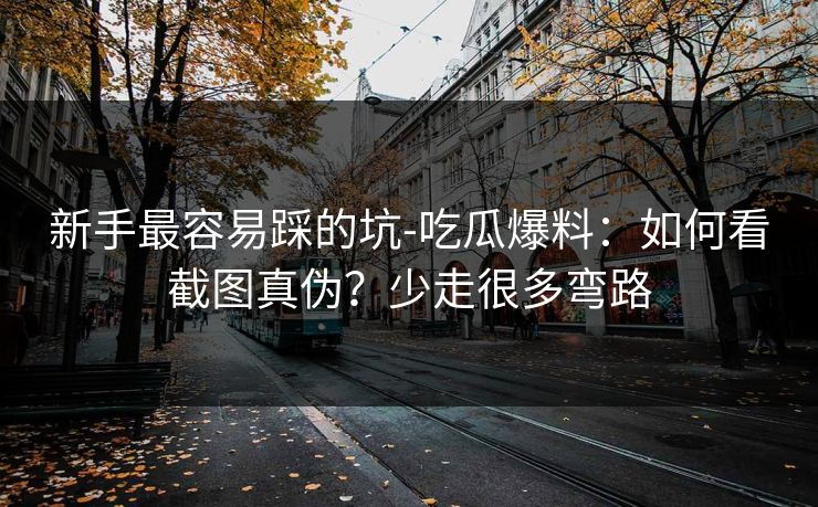 新手最容易踩的坑-吃瓜爆料：如何看截图真伪？少走很多弯路