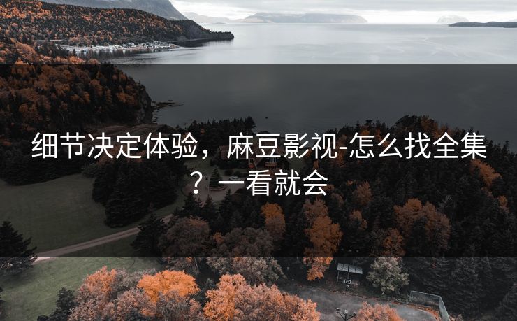 细节决定体验,麻豆影视-怎么找全集?一看就会 细节决定体验,麻豆影视-怎么找全集?一看就会