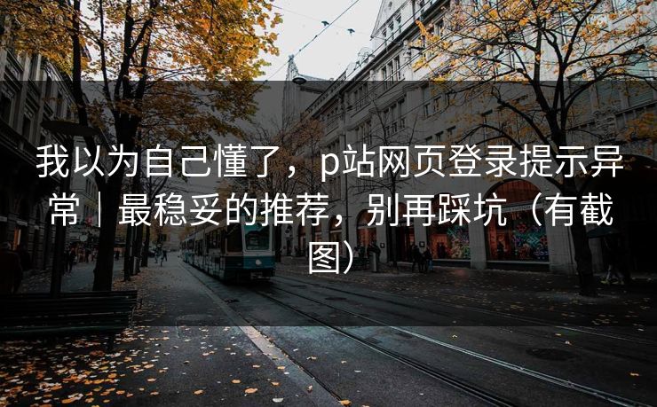 我以为自己懂了，p站网页登录提示异常｜最稳妥的推荐，别再踩坑（有截图）