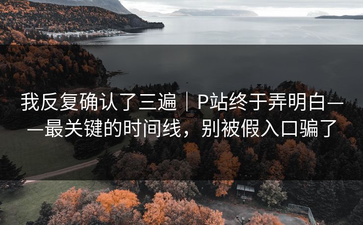 我反复确认了三遍｜P站终于弄明白——最关键的时间线，别被假入口骗了