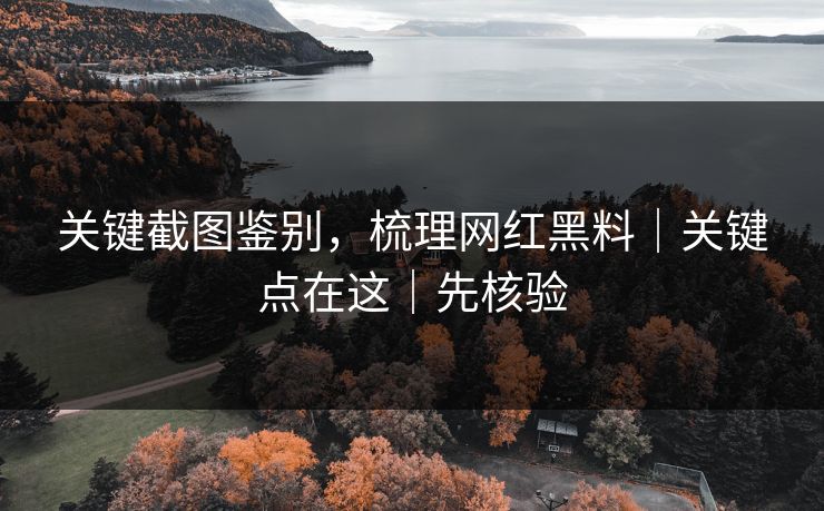 关键截图鉴别，梳理网红黑料｜关键点在这｜先核验