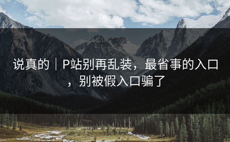 说真的｜P站别再乱装，最省事的入口，别被假入口骗了