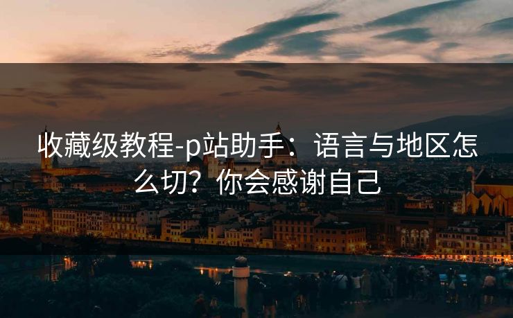 收藏级教程-p站助手：语言与地区怎么切？你会感谢自己