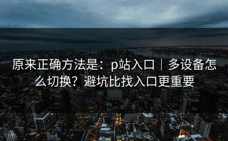 原来正确方法是：p站入口｜多设备怎么切换？避坑比找入口更重要